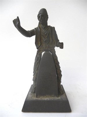 Lot 1183 - A Bronze Figure of a Central Asian Soldier, in Roman Style, modelled as if on horseback,...