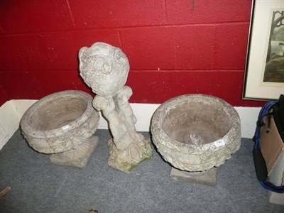 Lot 790 - 17th century cast cement planters and one other