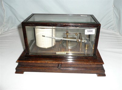 Lot 1000 - An Oak Cased Compensated Barograph by W.Rodwell, Leicester, with two section vacuum, ivorine...