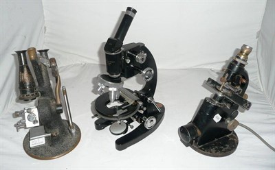 Lot 1019 - A Black Enamelled Monocular Compound Microscope by Cooke, Troughton & Simms, model number...