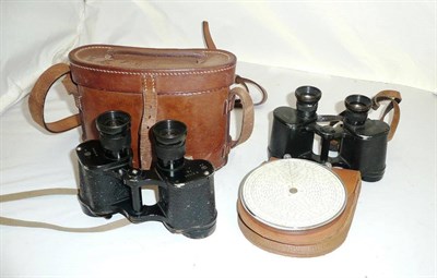 Lot 1025 - A Pair of Wray Air Ministry Binoculars, No.20046, 6.E/293 x 6, dated 1944, in original stitched...