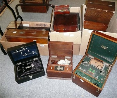 Lot 1034 - Fifteen Cased Electro-Medical Machines, makes include Watsons, Patent Magneto-Electric, Ediswan...