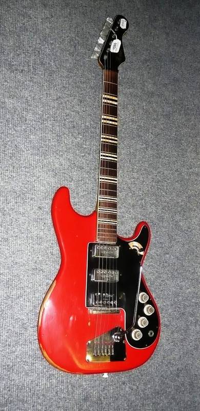 Lot 1080 - A Hofner Strat Style Electric Guitar, with maple neck, rosewood fingerboard, three Hofner Super...