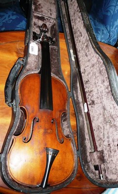 Lot 1083 - A 19th Century German Violin, labelled 'Joseph Guenerius fecit, Cremonae anno 1741 IHS', with 353mm