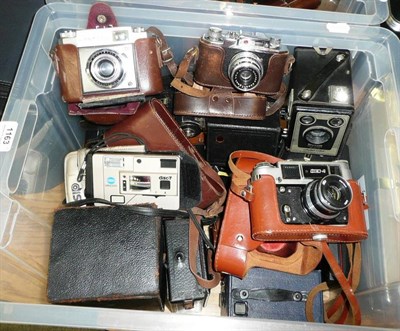 Lot 1163 - A Collection of Cameras, including a Cameo folding plate camera outfit in a leather case, Salex...