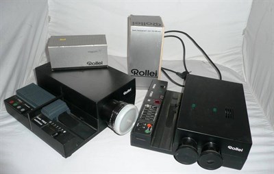 Lot 1176 - Two Rollei Slide Projectors - P66S Autofocus 6x6, with 110-160mm Heidosmat zoom lens and P3801 35mm