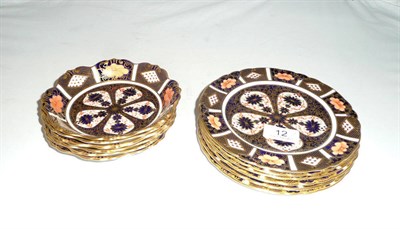 Lot 12 - Six Royal Crown Derby Imari side plates and six deep dishes
