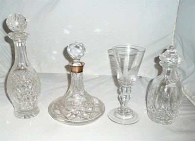 Lot 17 - Liverpool and Manchester railway Commemorative goblet and three decanters