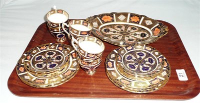 Lot 21 - Royal Crown Derby Imari six piece coffee set with oval dish