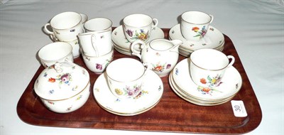 Lot 30 - 18th century style Nympenbourg coffee cups, saucers, sucrier and cream