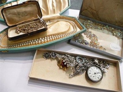 Lot 45 - A belcher chain, a 9ct gold ingot, a pocket watch (a.f.) and assorted costume jewellery
