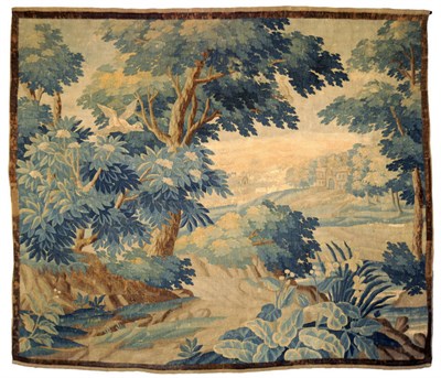 Lot 1212 - A Flemish Verdure Tapestry, circa 1650-1700, worked with large birds amongst the flowering branches