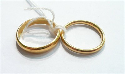 Lot 80 - Two 22ct band rings (2)