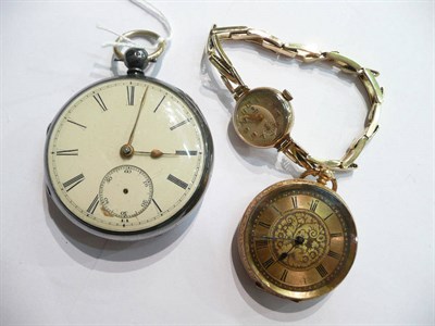Lot 83 - A lady's Tudor wristwatch, a silver pocket watch (a.f.) and a pocket watch