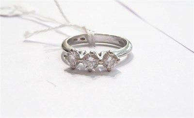 Lot 87 - A three stone diamond ring