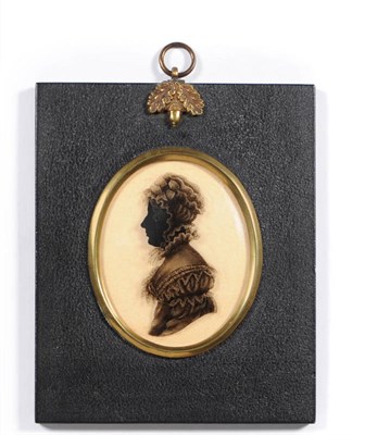 Lot 1235 - Hinton Gibbs (fl. late 1790s-c,1822): Profile Portrait of Mrs John Winter of Newbury, circa...