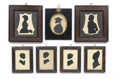 Lot 1239 - A Pair of Cut-Out Silhouette Half Length Portraits of James B Sharp Esq and Mrs Amelia Sharp,...