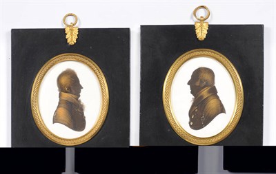 Lot 1242 - William Miers (1793-1863) and John Field: Profile Bust Portrait of a Gentleman, circa 1821-25, with