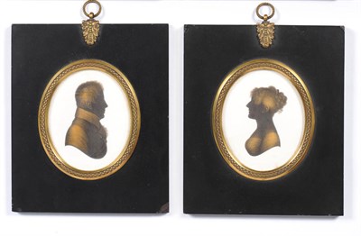 Lot 1243 - John Miers (1758-1821): A Pair of Profile Bust Portraits, Major-Gen Christopher Hodgson, born...