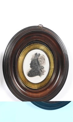 Lot 1251 - John Bryan: Profile Bust Portrait of a Lady, circa 1800, dexter, black painted on plaster with...