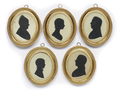 Lot 1261 - A Group of Five Cut-Out Profile Silhouette Miniatures of the Beakbane Family, late 18th/early...