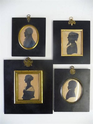 Lot 1274 - A Group of Four Profile Portraits, early 19th century, comprising two young women, a gentleman...