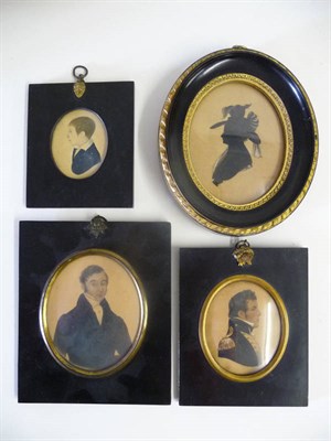 Lot 1276 - A Group of Three Profile Portraits, 19th/20th century, comprising a naval officer, a young boy, and