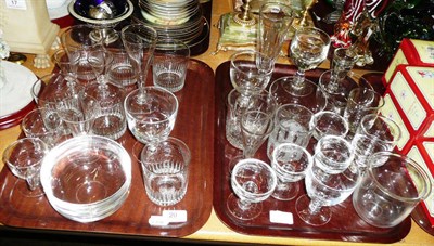 Lot 20 - Two tray of assorted 19th century drinking glasses, wine glasses, etc