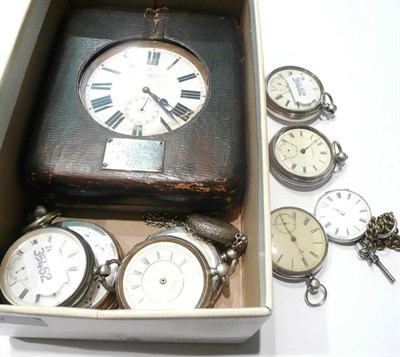 Lot 57 - Goliath pocket watch and nine others (some silver)