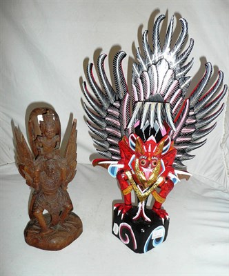 Lot 141 - Thai Garuda figure and another brightly coloured