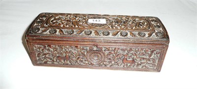 Lot 143 - Carved box with hinged lid