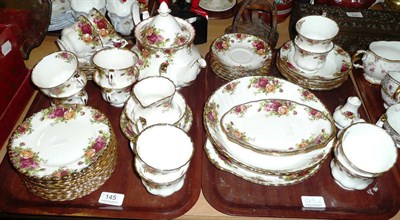 Lot 145 - Royal Albert 'Old Country Roses' tea wares on two trays