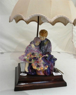 Lot 157 - Doulton style figural table lamp