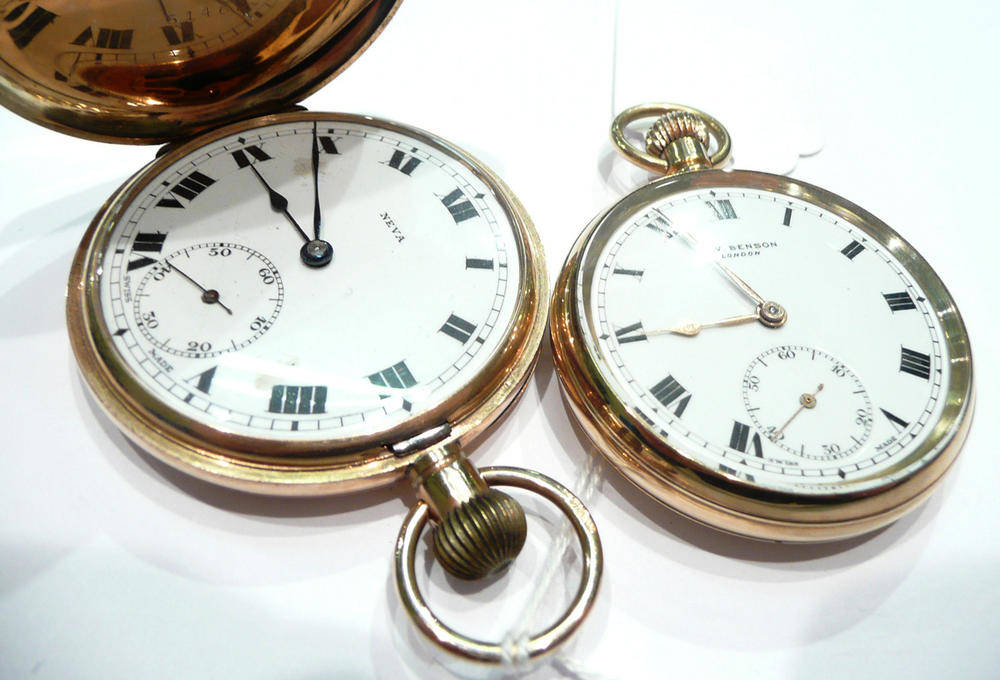 Lot 175 - 9ct gold pocket watch and another