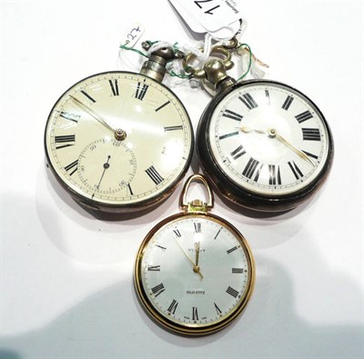 Lot 179 - A silver rack lever pair cased pocket watch and another silver pair cased pocket watch