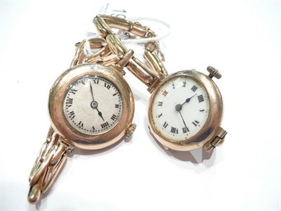 Lot 198 - A 9ct gold lady's wristwatch and a 9ct gold lady's wristwatch signed 'Rolex'