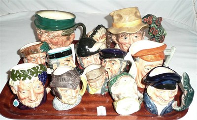 Lot 302 - Tray of assorted Royal Doulton medium and small sized character jugs