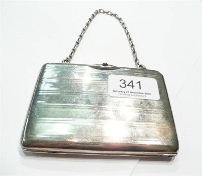 Lot 341 - Hinged silver purse with silver gilt interior