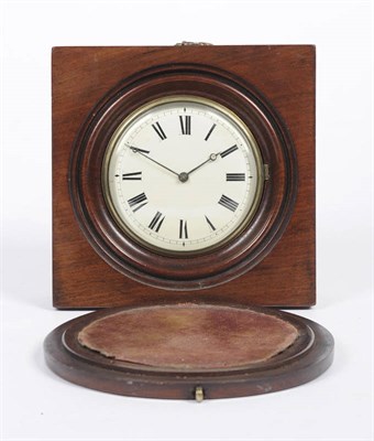 Lot 1313 - A Mahogany Cased Sudan Clock, circa 1830, the square shaped case with two circular latched...