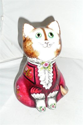 Lot 372 - Polychrome decorated cat by Joan and David De Bethel in Rye