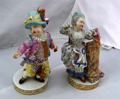 Lot 392 - Pair of 19th century Meissen figure groups