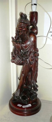 Lot 406 - Japanese root carving (converted to a table lamp)