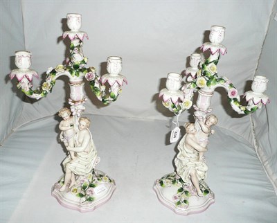 Lot 434 - Pair of Continental figural candelabra