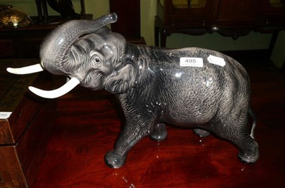 Lot 495 - A large glazed Beswick elephant figure