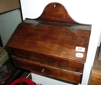 Lot 505 - A 19th century mahogany hanging candle box