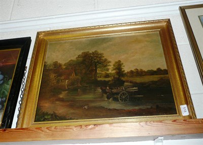 Lot 518 - A gilt framed oil on canvas after Constable signed J Eales