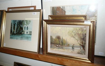 Lot 526 - Eight assorted prints and watercolours