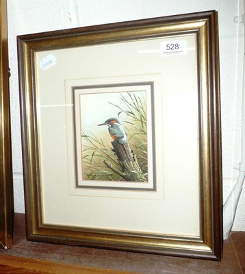 Lot 528 - Ralph Waterhouse, framed watercolour of a kingfisher