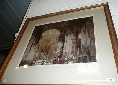 Lot 549 - Walcot signed print, St Pauls interior