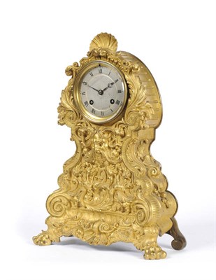 Lot 1333 - An Ormolu Striking Mantel Clock, circa 1840, the elaborate case with shell, scroll and mask...